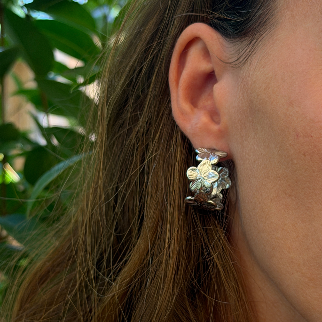 Boucles d’oreilles fleuries - Violette