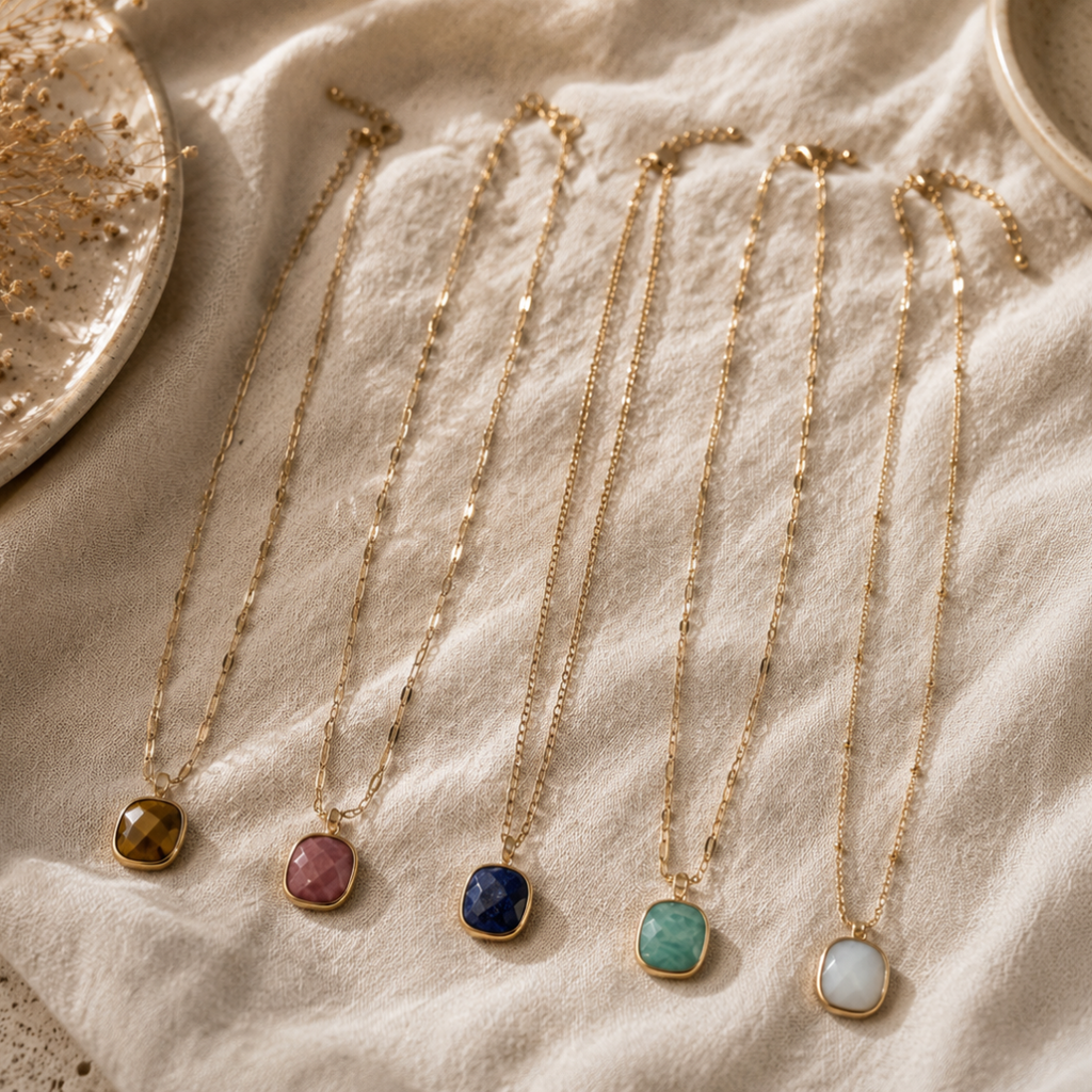 Collier Ambre - Pierre - Chaine au choix