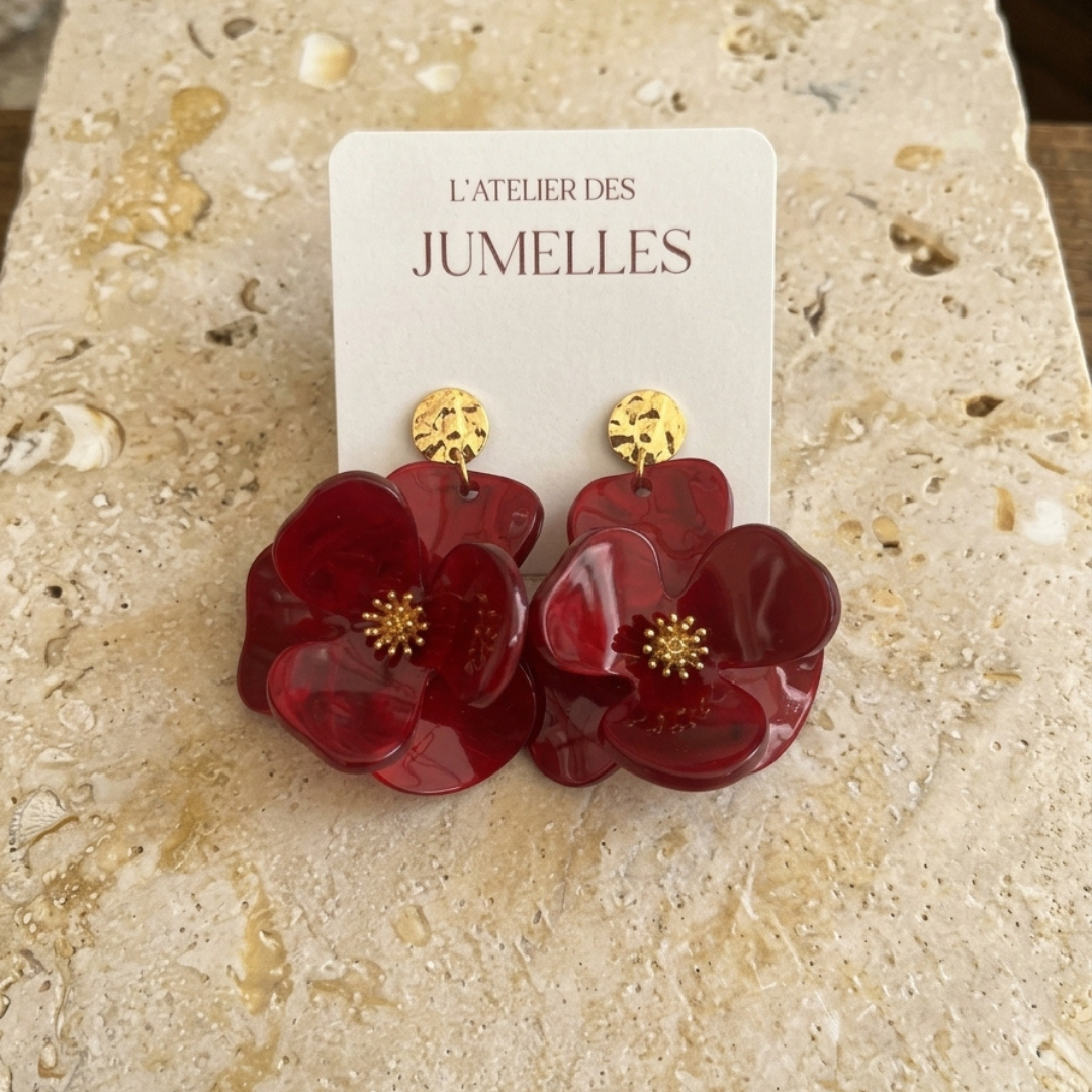 Boucles d'oreilles Blanc - Capucine